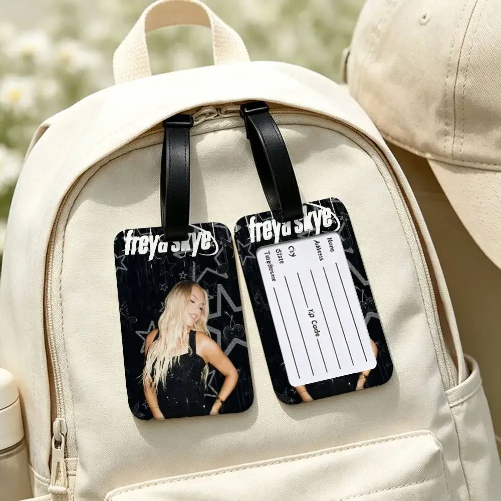 étiquette d'identification de bagages en pvc singer f-freya skye, porte-carte d'informations anti-perte, étiquette de nom pour valise de voyage