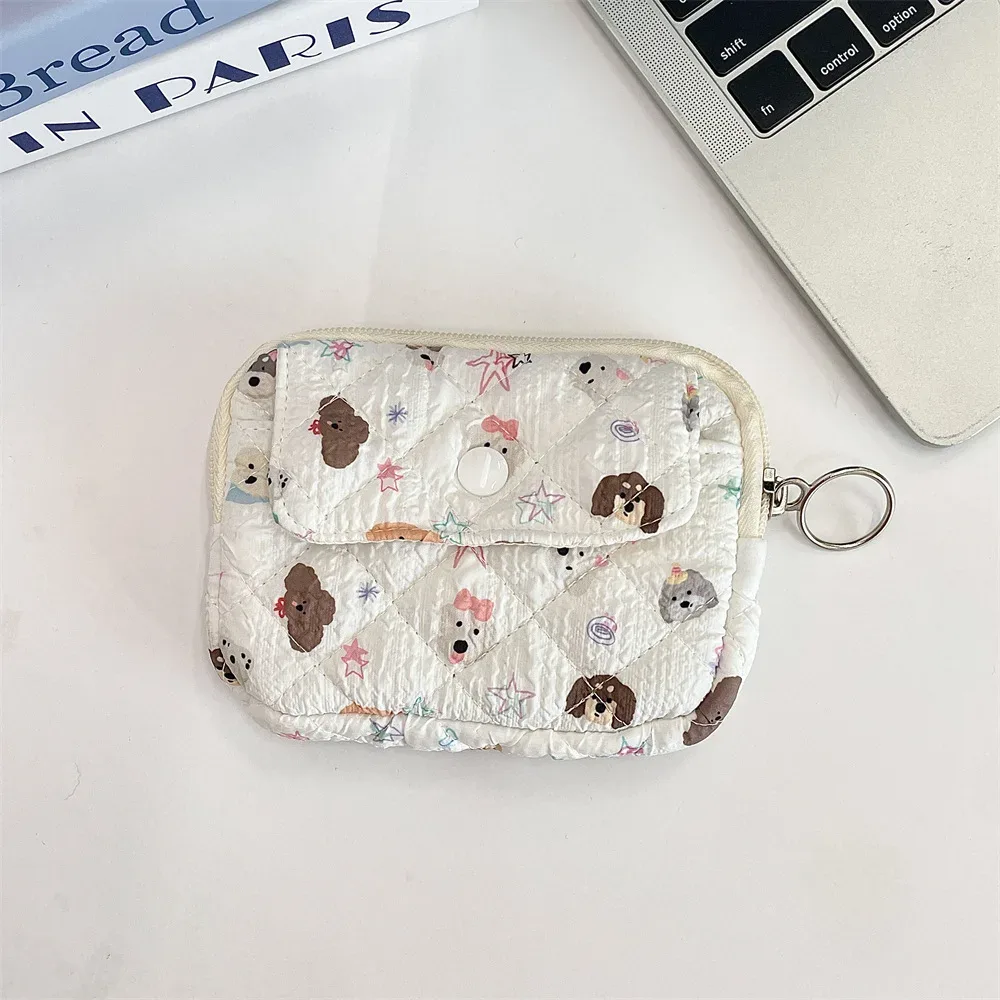 trousse cosmétique tissu coton motifs dessins animaux poche avant zippée format petite boîte usage voyage femmes