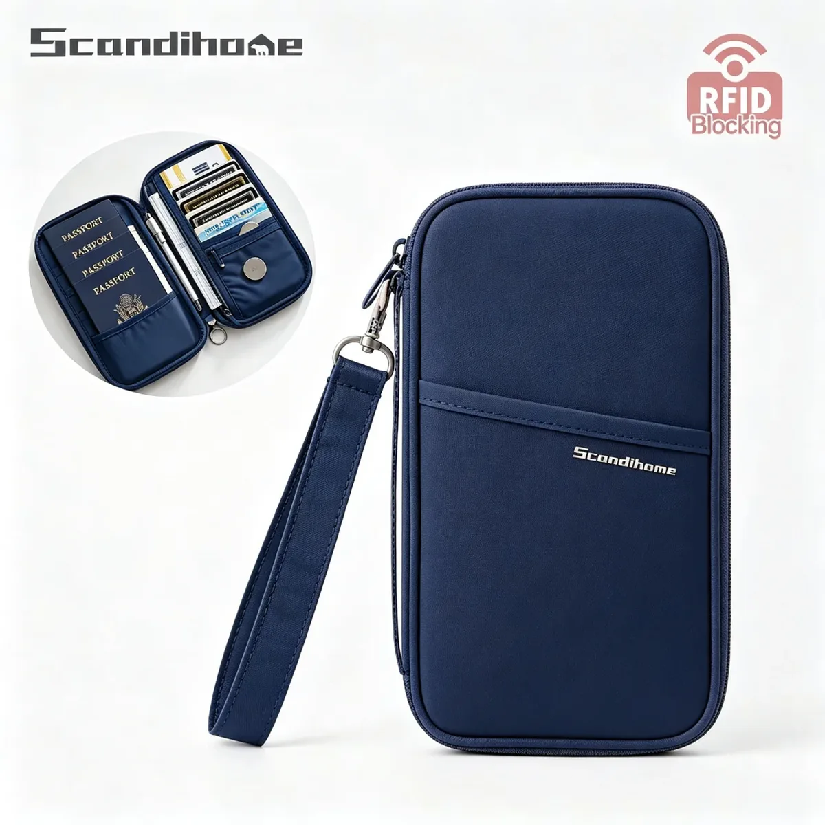 Porte-passeport bloquant RFID, portefeuille de voyage, Durable, antivol, fentes pour cartes, étui de protection, organisateur de voyage pour femmes et hommes