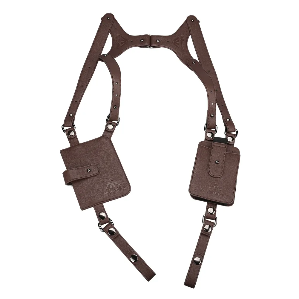 double sac à bandoulière en cuir pu, antivol, sangle cachée sous les bras, portefeuille, étui pour téléphone, pochette de loisirs pour gilet de sport, voyage en plein air