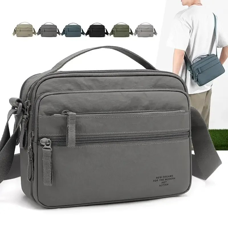 sac bandoulière léger en tissu oxford pour homme - sacoche durable multi-couches pour les trajets quotidiens et les voyages - sac de poitrine