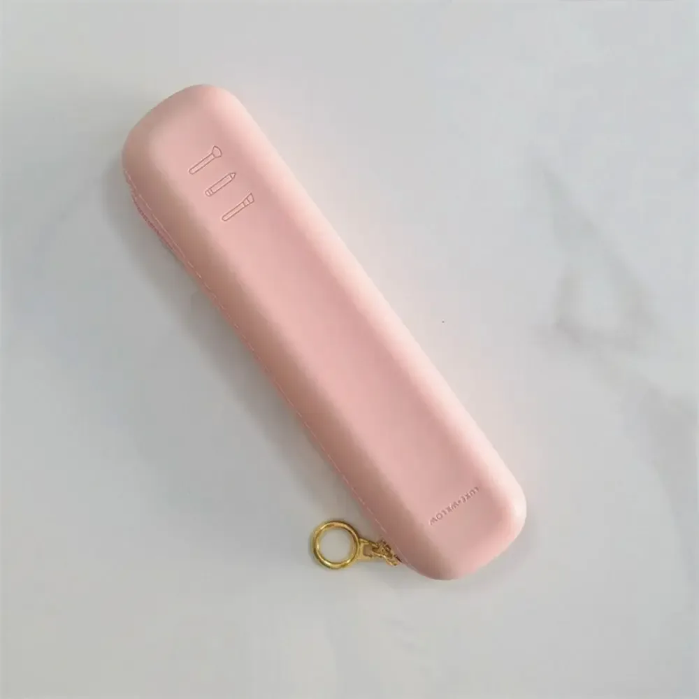 sac de rangement en silicone pour pinceaux de maquillage avec fermeture éclair, porte-pinceau de grande capacité, sac d'évaluation cosmétique, beige, rose, gris, ingent, nouveau