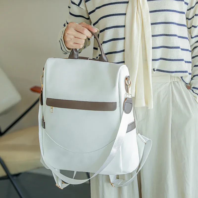 sac à bandoulière en cuir souple de grande capacité sr pour femme, sacoche antivol à la mode, rétro décontracté, polyvalent, simple