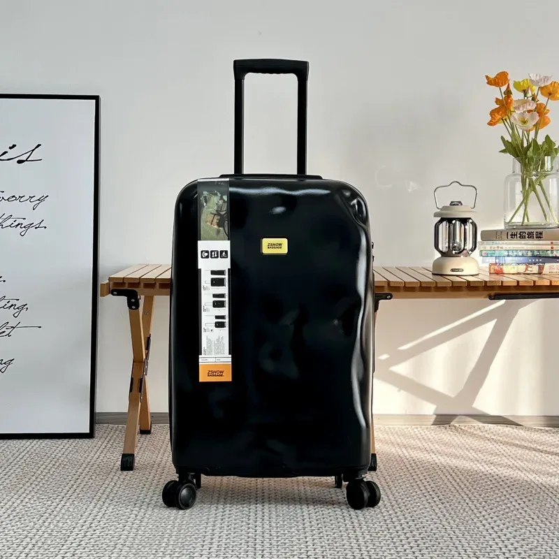 valise à roulettes concave-convexe, bagage cabine 20 pouces, valise de voyage, valise à code pour étudiants, bagage de forme irrégulière 28 pouces