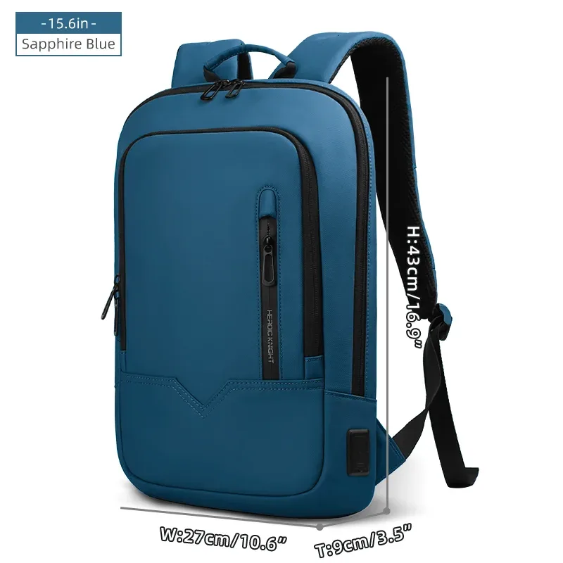 heroic knight mince homme travail sac à dos multifonctionnel mode 15.6 pouces sac à dos pour ordinateur portable décontracté étanche voyage d'affaires sac à dos