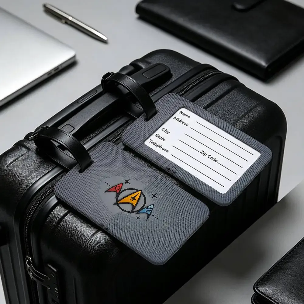 étiquette d'identification de bagages en pvc s-star t-trek scifi, porte-carte d'information anti-perte, étiquette nominative pour valise de voyage