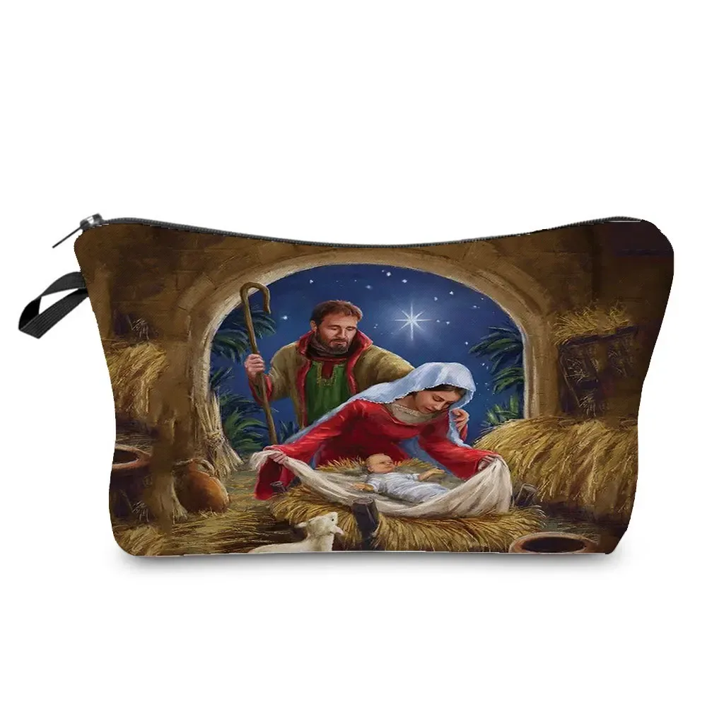 trousse de toilette à motif spinal pour femme, trousses de maquillage brodées personnalisées, trousse de toilette de voyage, belle déesse, imprimé enfant