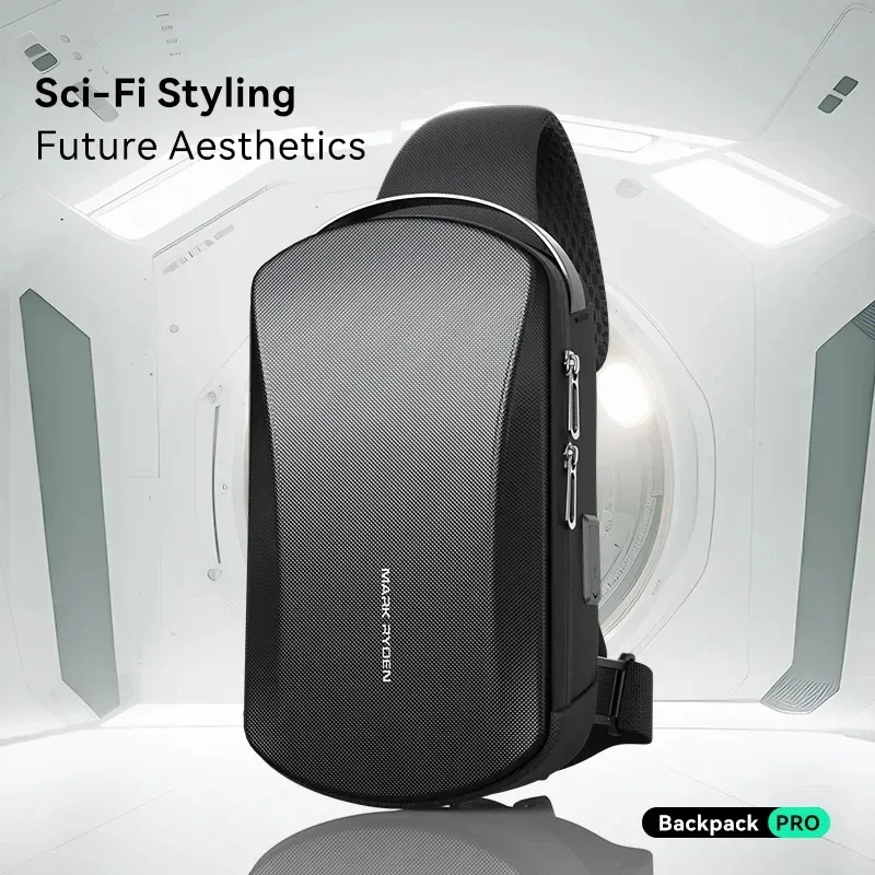 mark ryden-sac à bandoulière multifonction usb, sac à main initié tpu imperméable voyage, sacoche de poitrine pour hommes