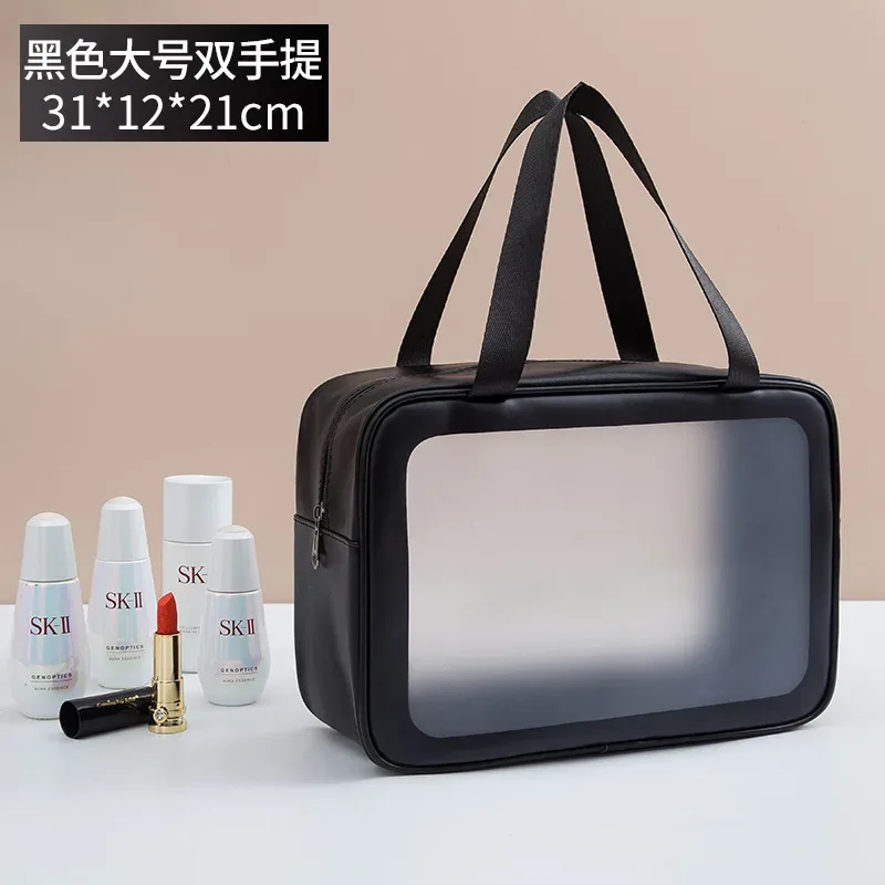 nouvelle trousse de toilette et de maquillage transparente imperméable à grande capacité, épaissie, sans logo, pour voyage, multi-usage, portable, cosmétique