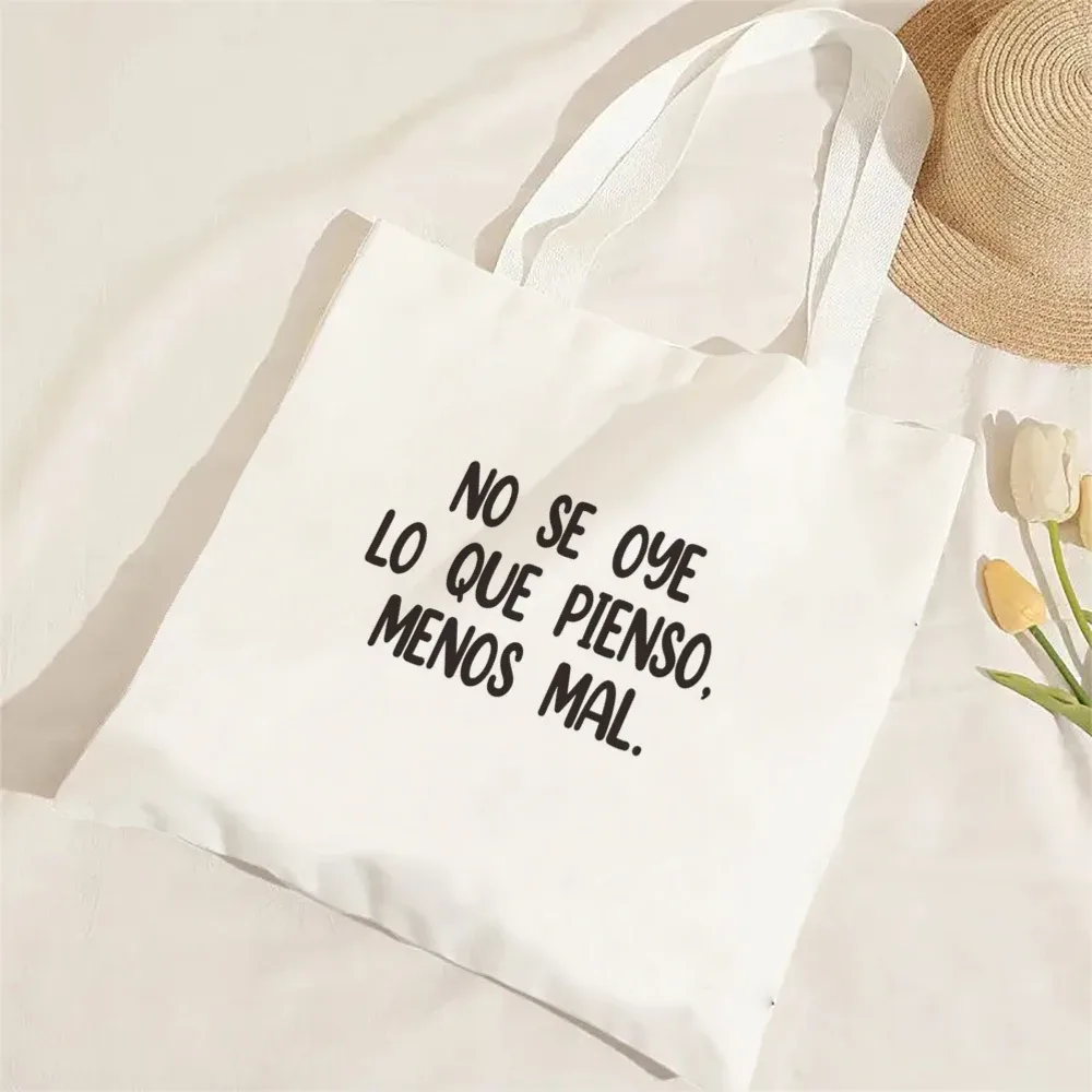 femmes espagnoles sac à bandoulière graphique harajuku shopper sacs grande capacité toile fourre-tout sac à main sans fermeture éclair eco décontracté fille sacs à main
