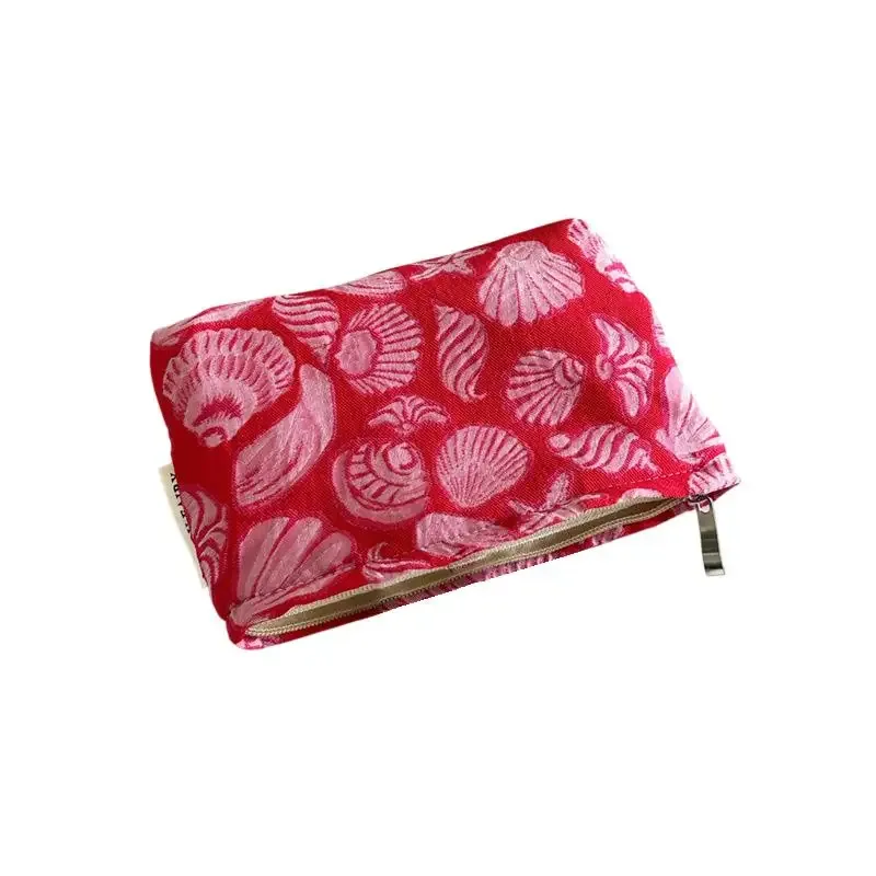 sac de maquillage imprimé coquillage, sac cosmétique de haute qualité, sac de rangement portable multifonctionnel pour femmes, organisateur de voyage