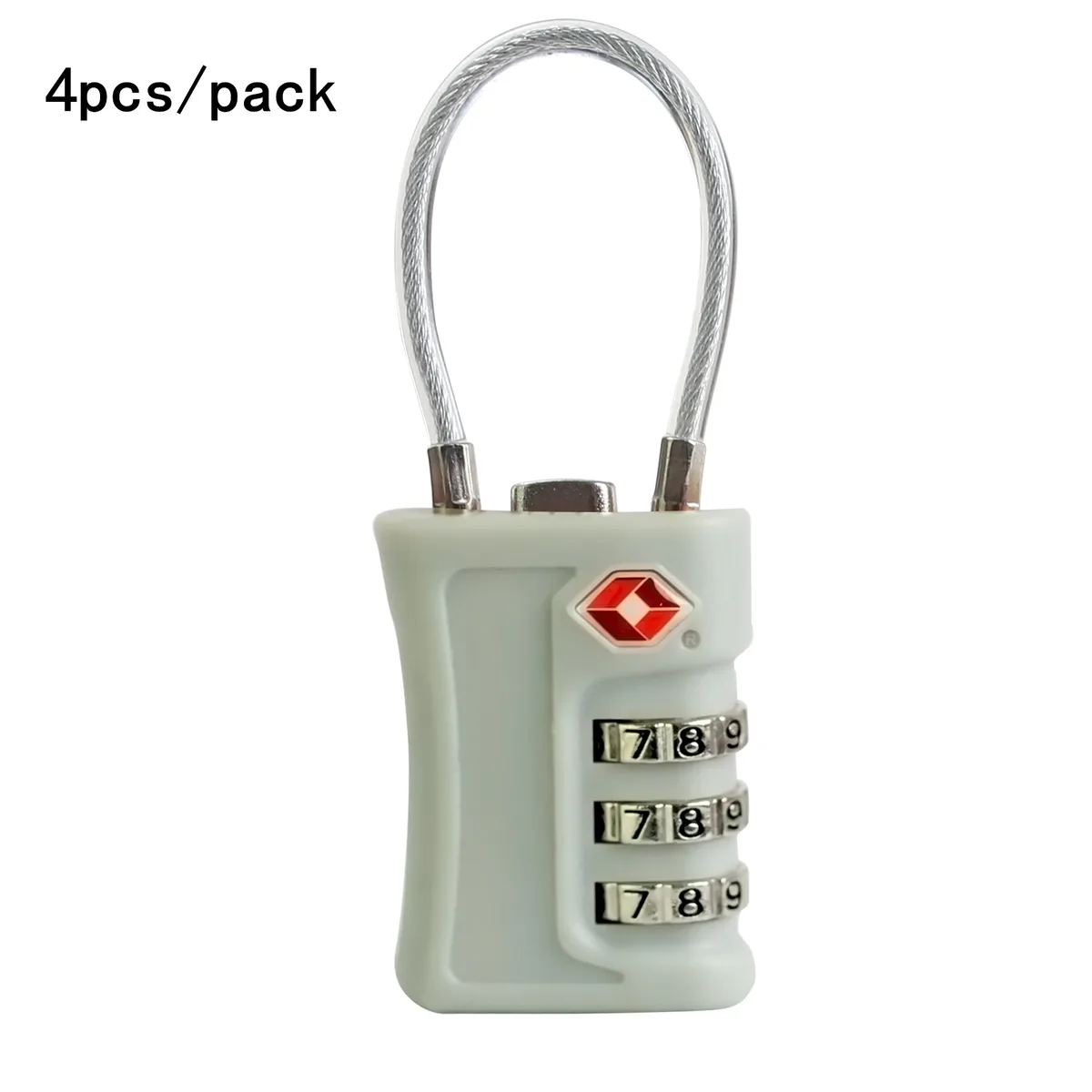 lot de 4 cadenas à code douanier tsa pour bagages de voyage, cadenas noir à design contrastant, cadenas à combinaison à 3 chiffres, code modifiable