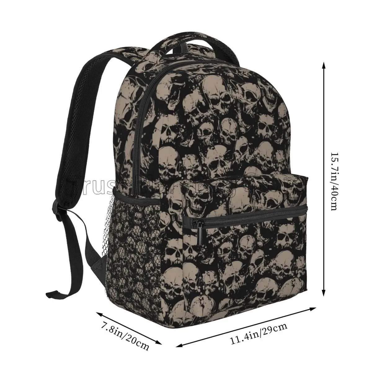sac à dos crâne rétro effrayant pour femmes et hommes, sac de voyage décontracté, sac à livres d'université, pochette d'ordinateur, sac à bandoulière de travail et d'affaires