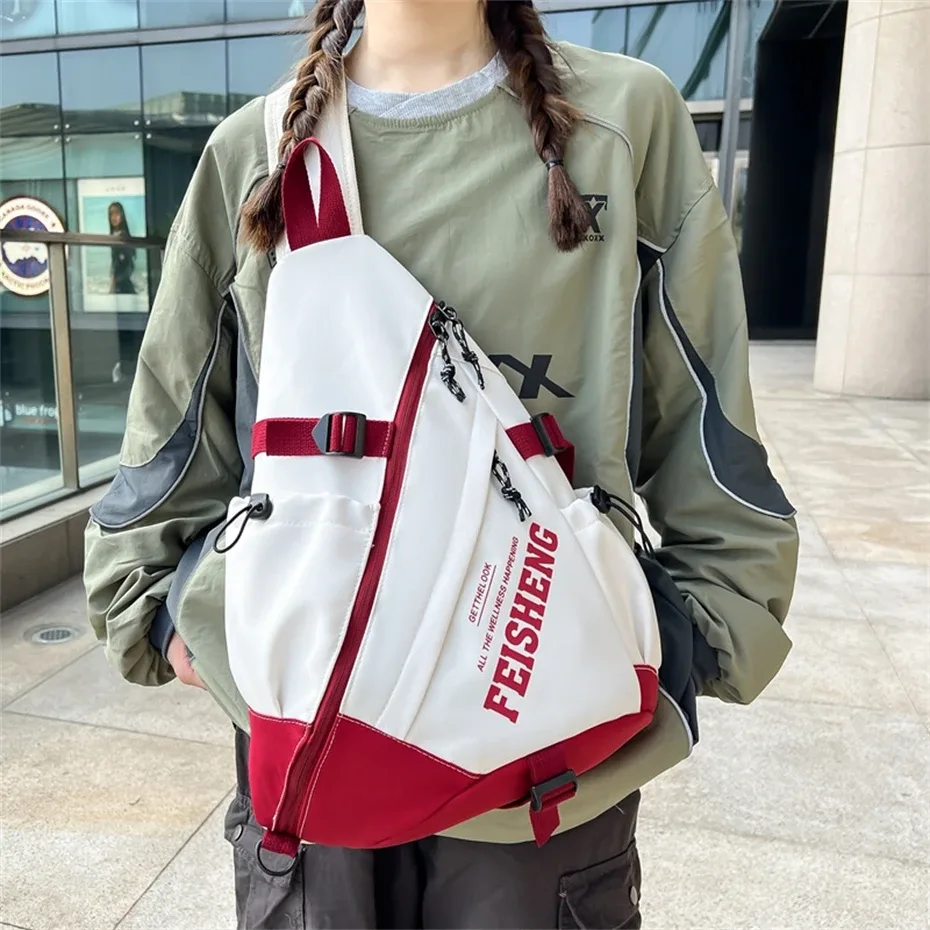 techwear style extérieur moto sport sac à dos à bandoulière unique unisexe hip hop multifonction sac de poitrine sac à bandoulière tactique