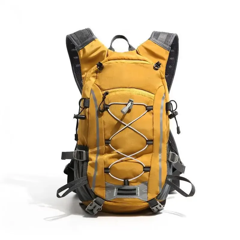 sac à dos de randonnée léger avec bandes réfléchissantes, sangle réglable, poche externe en mesh, support pour bâton de trekking, porte-bouteille et compartiment pour ordinateur portable