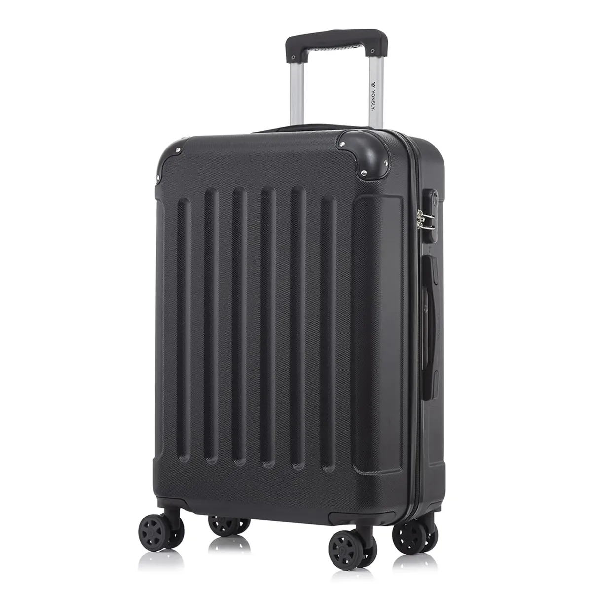 valise yonsly 16/20/24/28 pouces 4 roues 360° ° valise à roulettes robuste avec double fermeture éclair, serrure à combinaison, sac en filet, double fermeture éclair, poignée en caoutchouc souple, bagage à main