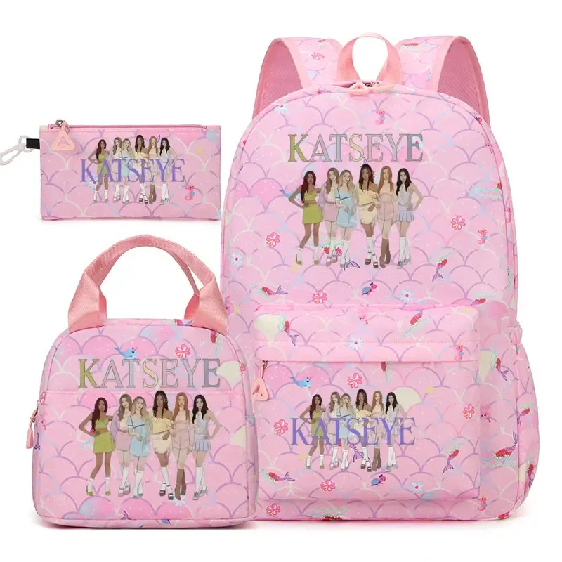 sac dos polyester motifs groupe filles poignée supérieure glissière capacité 20 35 litres unisexe couleurs rose clair violet bleu clair