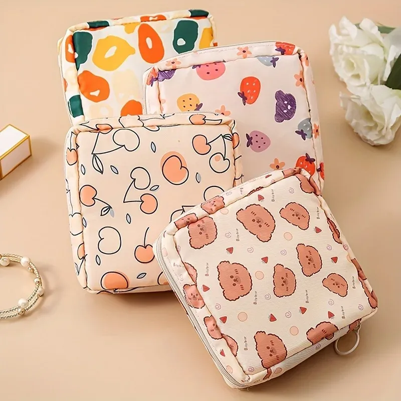 sac de rangement pour serviettes hygiéniques à imprimé chic et grande capacité - organisateur léger et multi-usages pour bonbons et articles essentiels