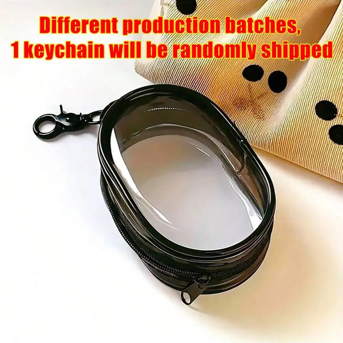 sac de rangement portable transparent noir et blanc avec fermeture éclair + un crochet, peut être transporté avec vous, accroché à votre sac, adapté pour écouteurs, étuis de chargement, porte-clés, bagues, sac d'accessoires de voyage transparent