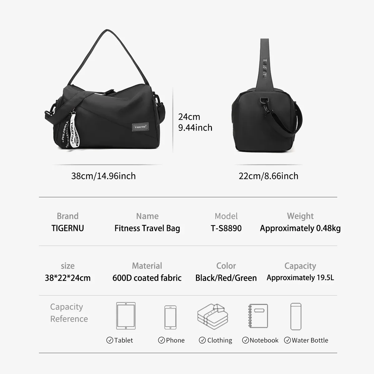 tigernu femmes sacs sacs de voyage pour femmes sac à main sacs de sport légers femme sac de sport filles sac à bandoulière hommes sac à bandoulière