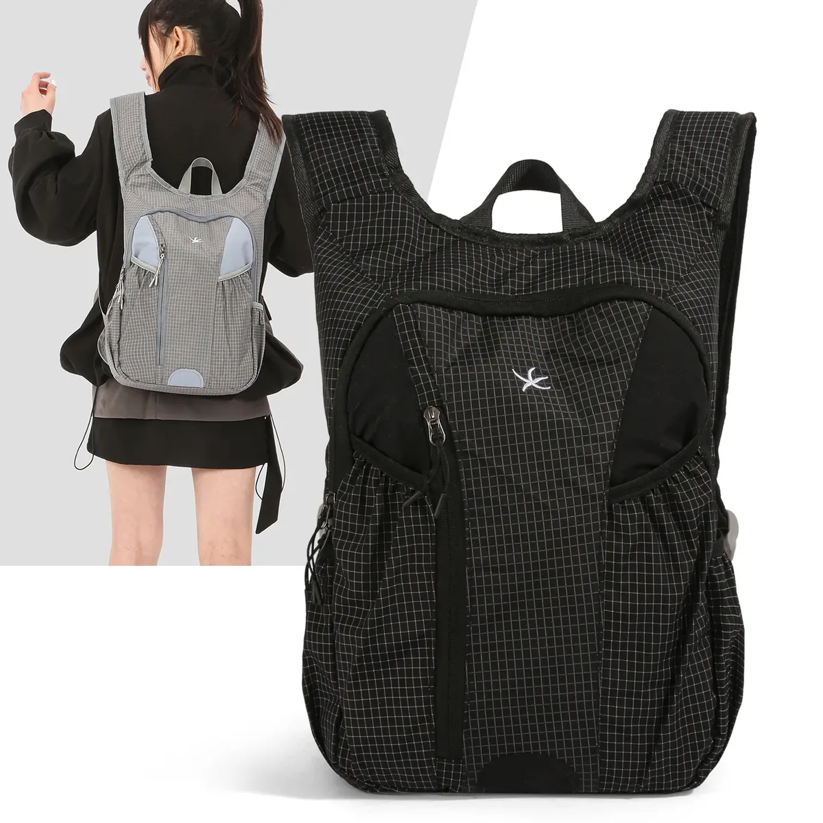 Sac à dos de randonnée léger pour voyages en plein air, sac de sport décontracté et tendance en nylon pour femmes, durable, résistant à l'eau, capacité de 20 à 35 L
