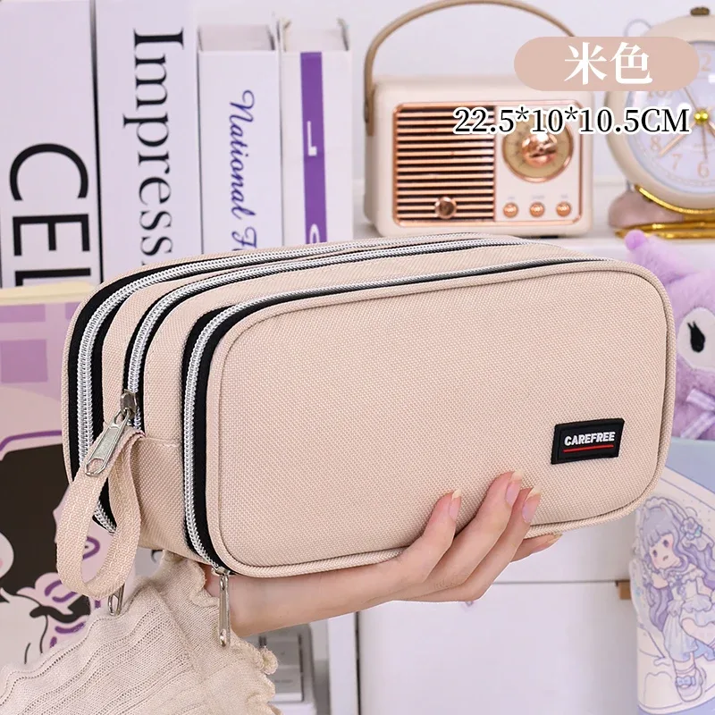 trousse scolaire grande capacité avec porte-stylos, sac à crayons, rangement de papeterie pour étudiants, sac de rangement créatif pour maquillage