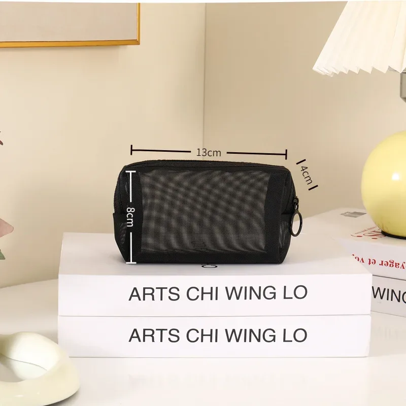 sac à cosmétiques rouge pour femmes et hommes, 1 pièce, organisateur de voyage transparent, petits et grands sacs de toilette noirs, pochette de maquillage