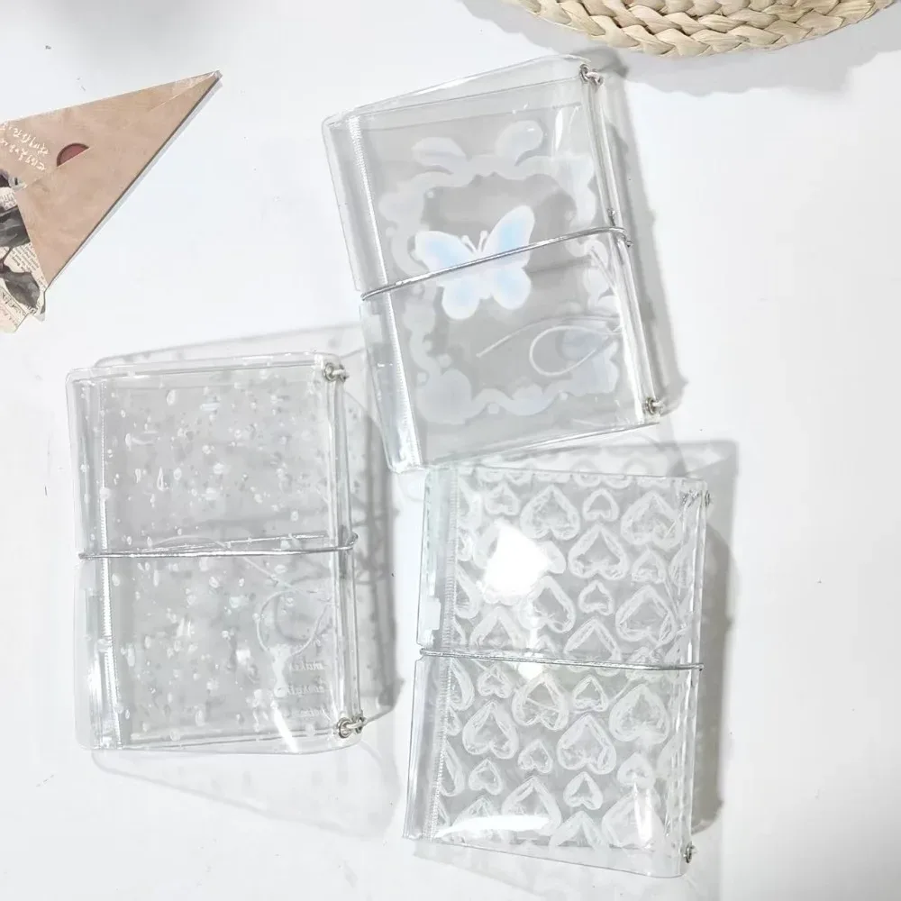 couverture de carnet en pvc durable tn, imprimé à pois, avec poche zippée, couverture de journal, porte-passeport transparent
