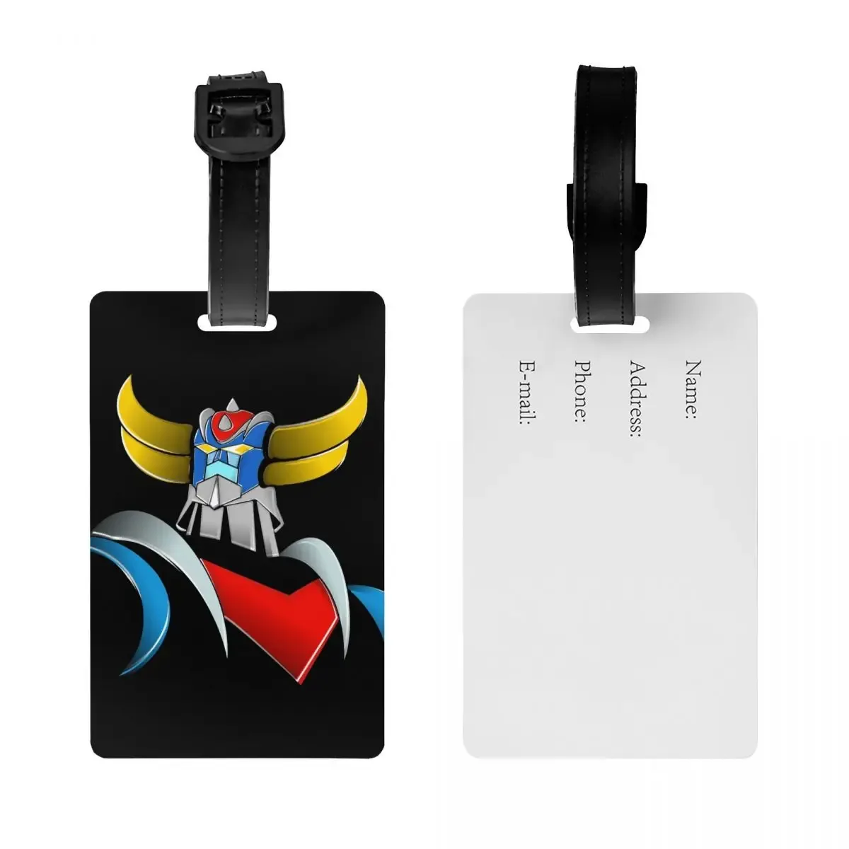 étiquettes à bagages personnalisées goldorak grendizer pour valises, mignonnes, anime ufo robot goldrake, couverture de confidentialité, carte d'identité