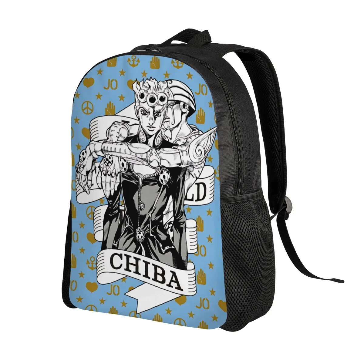sac à dos jojo's bizarre adventure world, sac ita, sac à dos décontracté pour le camping avec fermeture éclair, motif anime jojo