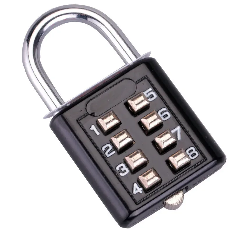 cadenas serrure tsa métallique noire code huit chiffres voyage accessoires sécurité portable antivol clé