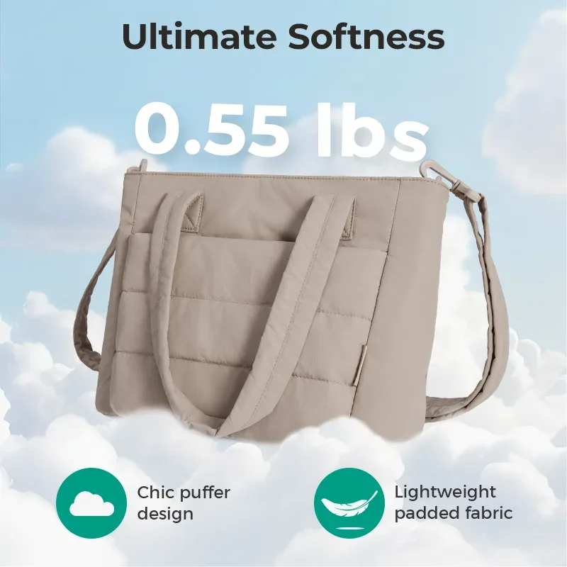 bagsmart sac fourre-tout rembourré pour femme, sac à bandoulière simple, grande capacité, sac à bandoulière pour étudiant, sac à main d'extérieur décontracté