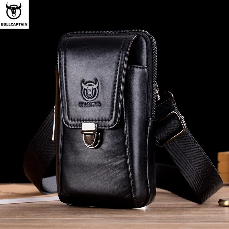 bullcaptain sac banane vintage en cuir véritable pour hommes, sac de voyage, sac banane à la ceinture, sac à bandoulière, pochette pour téléphone portable