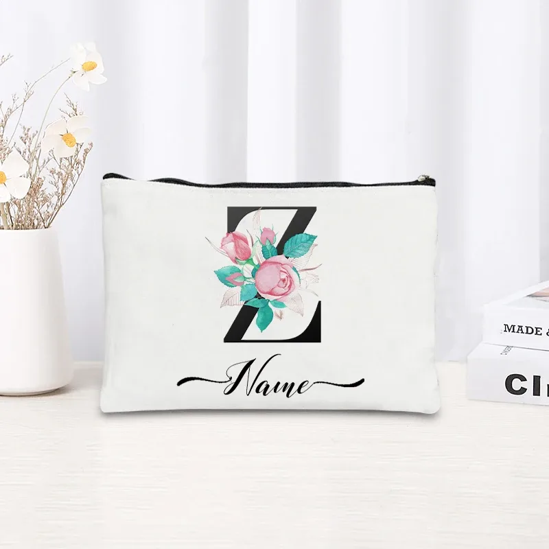 trousse de maquillage personnalisable avec nom, trousse de maquillage de voyage, trousse de maquillage pour mariage, trousse de maquillage individuelle, trousse de maquillage en toile pour fêtes, organiseur de cosmétiques, cadeaux pour femme