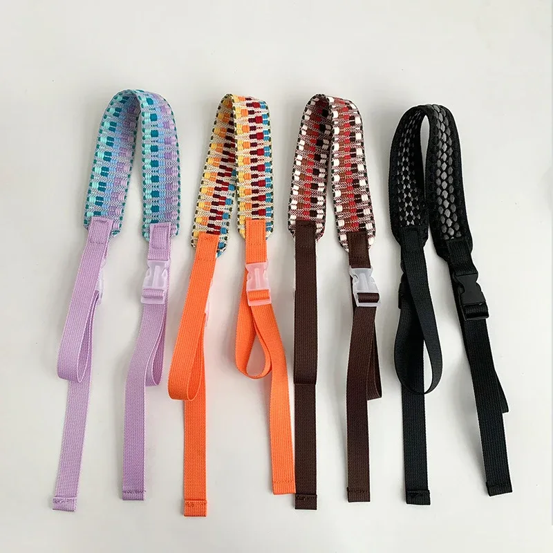 sangles de sac à bandoulière réglables d'inspiration sportive ; accessoires de sac en nylon brodés unisexe avec bouton de traction.