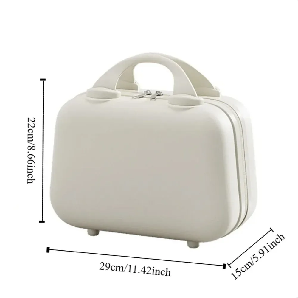 organisateur voyage plastique bleu pastel rectangulaire poignées latérales roues coins grande capacité durable compression sac chaussures pochette housse vêtements