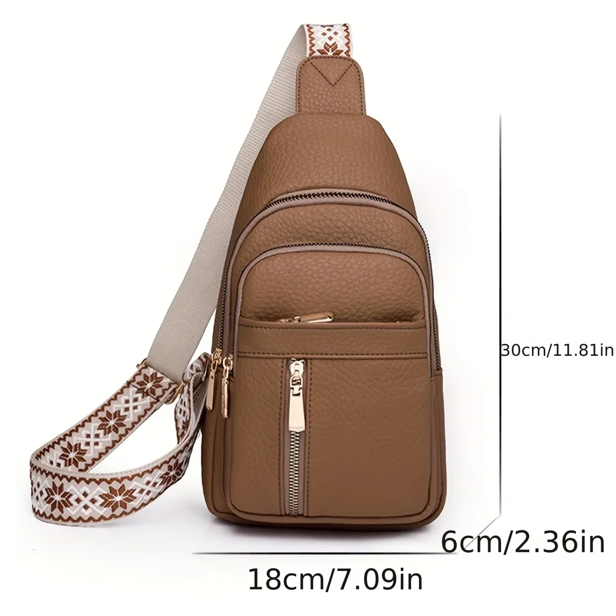 sac à bandoulière rétro chic en cuir pu souple, multifonctionnel, plusieurs poches à fermeture éclair, polyvalent pour les loisirs et le dehors