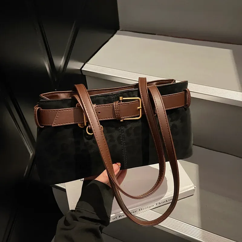 sac fourre-tout imprimé léopard pour femmes, grand sac à main rectangulaire en cuir pu, sac à bandoulière vintage de grande capacité, sac de travail décontracté pour les déplacements