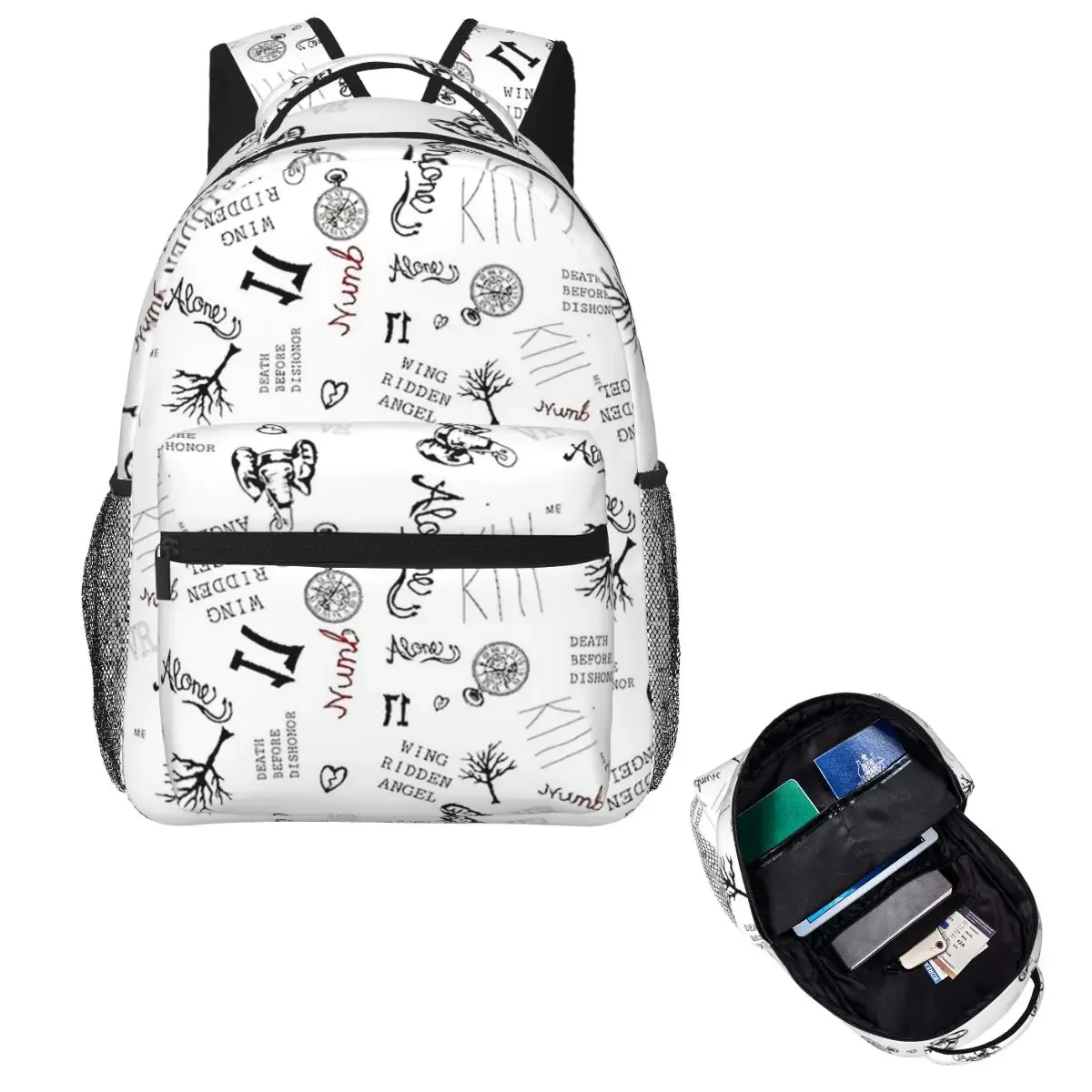 tatouages xxxtentacion, papier peint, sacs à dos, sacs à dos pour garçons et filles, sacs d'école pour étudiants, sac à dos de voyage, sac à bandoulière, grande capacité