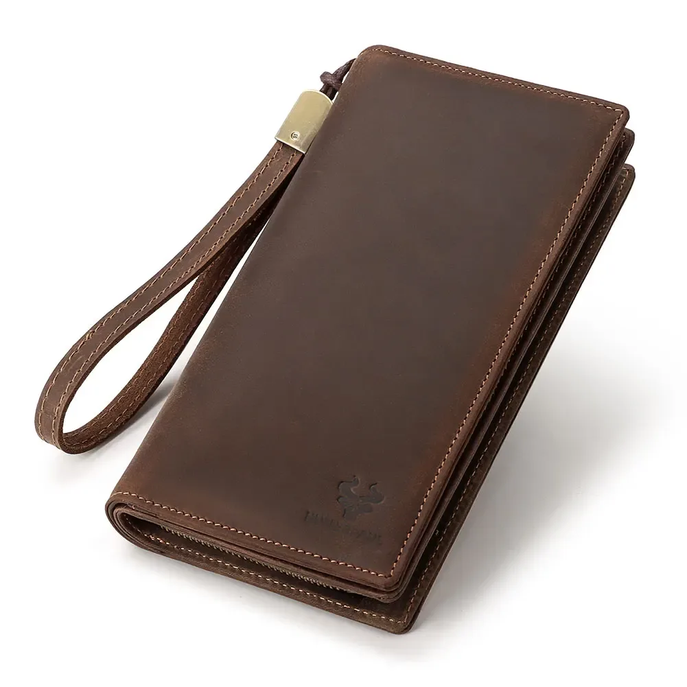 humerpaul-portefeuille en cuir group pour homme, pochette longue avec poche pour téléphone, porte-cartes de décennie age rfid, sacs de rangement de grande capacité