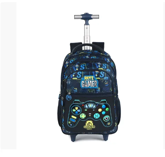 sacs à roulettes pour garçons, sac à dos d'école à roulettes avec roulettes pour garçons, ensemble de sacs à dos à roulettes pour école de football, sacs de bagages de voyage pour enfants