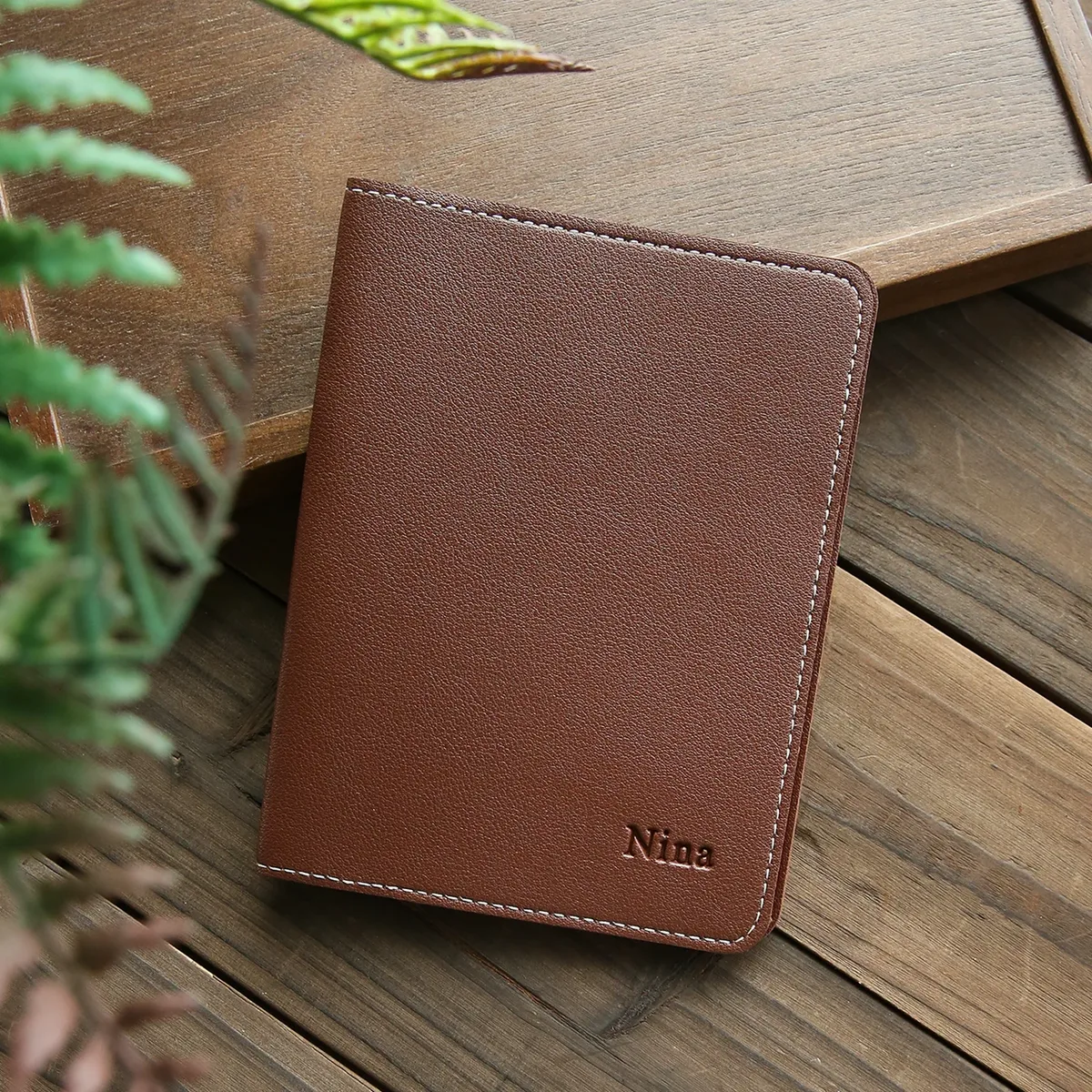 porte-passeport personnalisé avec nom, 1 pièce, en cuir, accessoires de voyage personnalisés, cadeaux faits à la main pour amis