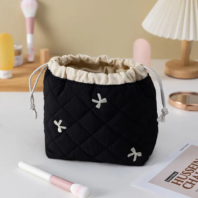 sac de rangement portable de voyage grande capacité avec cordon de serrage, en forme de coquille, mignon, de niche, pochette de rangement polyvalente en coton