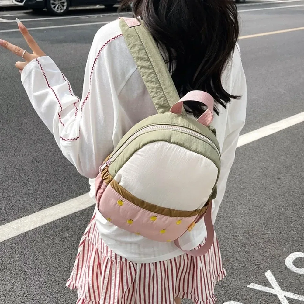 Sac à dos en nylon pour enfants, broderie en tissu, sac à dos de dessin animé multicolore, sac d'école à double bandoulière pour étudiants et enfants