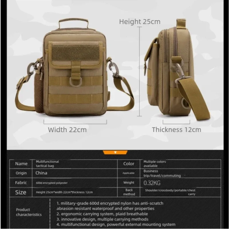 sac de taille militaire tactique molle, sac à main d'extérieur, sac étanche, sac à bandoulière pour camping, voyage, randonnée, trekking, chasse