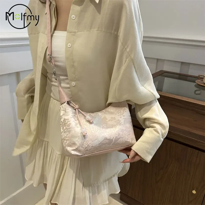 sacs de luxe design femme doux broderie sac à bandoulière texture en nylon perle pendentif bandoulière sac à main seau sac à main femmes fille