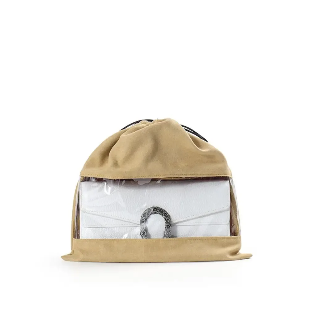 sac à cosmétiques en tissu avec cordon de serrage, sac de rangement anti-poussière, pochette de rangement anti-poussière grande capacité