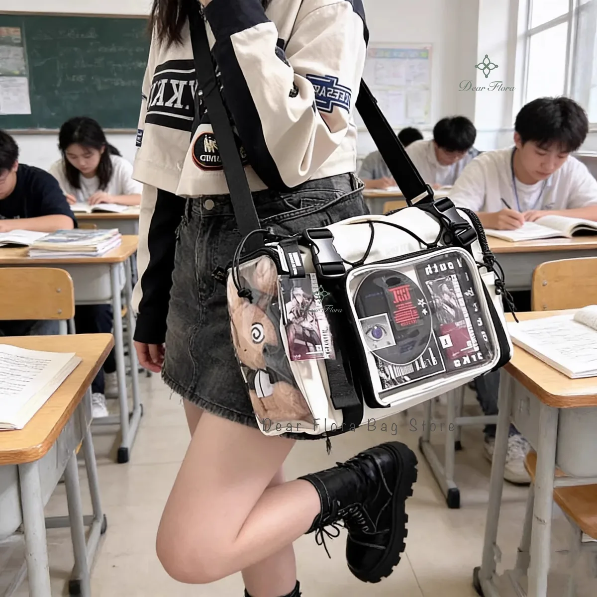 nouveau sac à bandoulière y2k ita grande capacité, sac de sport transparent pour filles, sac messager mignon, sacs à main de banlieue diy