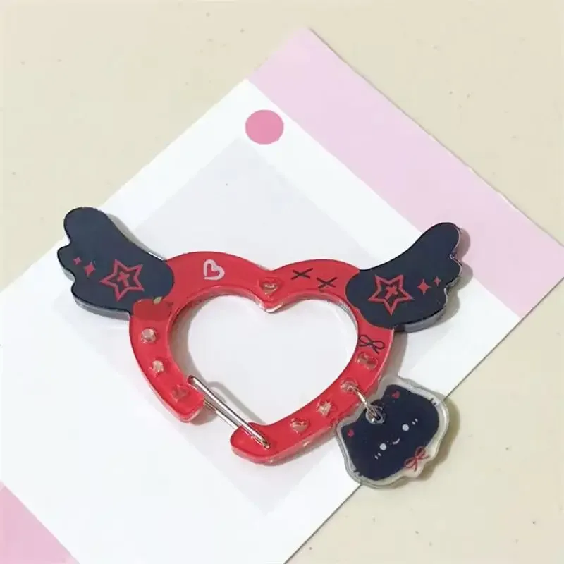 porte-clés mousqueton en acrylique kawaii, porte-clés de dessin animé mignon pour sac à dos, breloque de sac et accessoire de sac ita