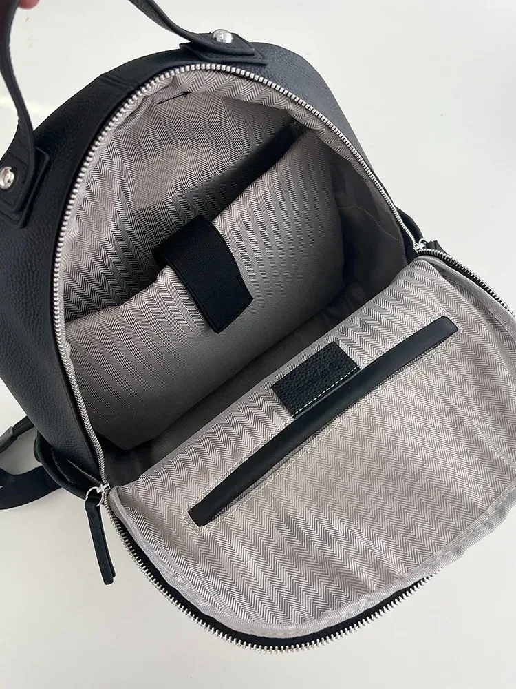 sac à dos en cuir de vachette première couche pour femme, grand sac de voyage pour femme, design tendance, sac d'école pour ordinateur portable, cartable universitaire pour femme